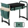 Giantex Garden Kneeler and Seat, Foldable Gardening Stool w/Wide EVA Foam Padding, Tool Pouch, Heavy-Duty Kneeling Bench for Knee & Back Pain Relief, Gardening Kit for Seniors Women Men (Green)(Green)