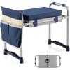 Giantex Garden Kneeler and Seat, Foldable Gardening Stool w/Wide EVA Foam Padding, Tool Pouch, Heavy-Duty Kneeling Bench for Knee & Back Pain Relief, Gardening Kit for Seniors Women Men (Green)(Navy)