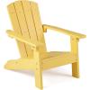Giantex Kids Adirondack Chair, All-Weather HIPS Children’s Outdoor Chair w/Ergonomic Design, Toddler Lawn Chairs for Age 3-8, Kids Beach Chair for Garden Patio Backyard (4,Pink)(Yellow)