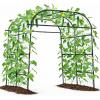 Giantex Metal Garden Arch Trellis for Climbing Plants Outdoor, 7.5FT Tall Adjustable Cucumber Trellis Tunnel for Raised Garden Bed, Extra Wide Garden Trellis Arch Support Vegetables Vine(71″x83″x91″)