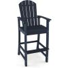 Giantex Set of 2 HDPE Outdoor Bar Stools, All Weather Tall Adirondack Chair with Armrest, Footrest, Load 360Lbs, Counter Height Bar Stool for Patio, Garden, Yard, Indoor Or Outdoor Use (Turquoise)(Navy)