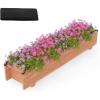 Giantex Wood Raised Garden Bed, Rectangular Planter Box w/Drainage Hole, Removable Liner for Growing Vegetable Flower Herb, Indoor Outdoor Plant Container for Backyard Deck Balcony, 36″x7″x7″