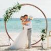 Giantex Wooden Wedding Arch, 87″ Wood Wedding Arbor Backdrop Stand with Ground Stakes, Rustic Decorative Arch for Wedding Ceremony, Party, Garden, Balloon & Floral Decorations(Round)