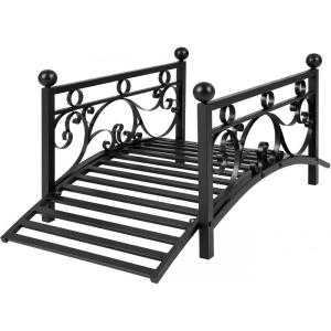 Giantex 4 FT Metal Garden Bridge, 330 lbs Capacity Outdoor Landscape Bridges with Powder-Coated Finish & Scrollwork Rails, Decorative Bridge for Backyard, Lawn, Garden Pathway, Easy Assembly(40” x 18” x 17”)