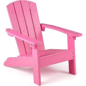 Giantex Kids Adirondack Chair, All-Weather HIPS Children’s Outdoor Chair w/Ergonomic Design, Toddler Lawn Chairs for Age 3-8, Kids Beach Chair for Garden Patio Backyard (4,Pink)(Pink)