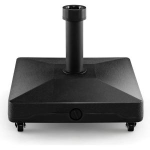 Giantex Umbrella Base with Wheels, 54 lbs Fillable Mobile Umbrella Base, Water or Sand Filled, Heavy Duty Weighted Market Table Umbrella Stand Holder for Patio Poolside Deck Garden Outdoor
