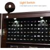 Giantex Wall or Door Mounted Jewelry Armoire with 47.5″ Full Length Mirror, Lockable Cabinet with 2 LED Lights, 2 Drawers, Over the Door Large Jewelry Storage Organizer (Light Oak)(Espresso)