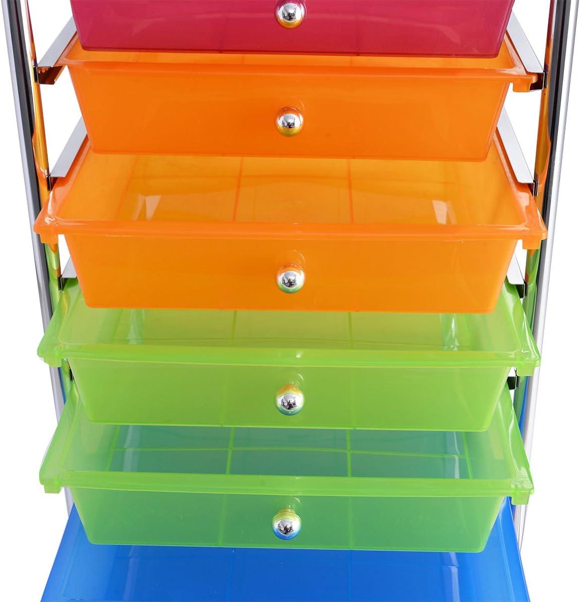 image:imageGiantex 15 Drawer Rolling Cart with Drawers Storage Organizer Cart for Classroom Office School Teacher Mobile Drawer Cart for Tools Crafts Small Printer Paper Pastel Ice CreamMulticolor