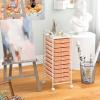 Giantex 15 Drawer Rolling Cart with Drawers, Storage Organizer Cart for Classroom Office School Teacher, Mobile Drawer Cart for Tools, Crafts, Small Printer, Paper, Pastel Ice Cream(Peach Fuzz)
