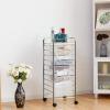 Giantex 15 Drawer Rolling Cart with Drawers, Storage Organizer Cart for Classroom Office School Teacher, Mobile Drawer Cart for Tools, Crafts, Small Printer, Paper, Pastel Ice Cream(Clear)
