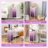 Giantex 15 Drawer Rolling Cart with Drawers, Storage Organizer Cart for Classroom Office School Teacher, Mobile Drawer Cart for Tools, Crafts, Small Printer, Paper, Pastel Ice Cream(Purple Gradient)