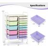Giantex 15 Drawer Rolling Cart with Drawers, Storage Organizer Cart for Classroom Office School Teacher, Mobile Drawer Cart for Tools, Crafts, Small Printer, Paper, Pastel Ice Cream(Pastel Ice Cream)