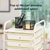 Giantex 15 Drawer Rolling Cart with Drawers, Storage Organizer Cart for Classroom Office School Teacher, Mobile Drawer Cart for Tools, Crafts, Small Printer, Paper, Pastel Ice Cream(Beige+Yellow+Grey)