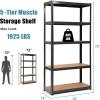 Giantex 2 Pieces Shelving Rack Storage Shelf Steel Garage Utility Rack 5-Shelf Adjustable Shelves Heavy Duty Display Stand for Books, Kitchenware, Tools Bolt-Free Assembly 36″x 16″x 72”, Black(Black)