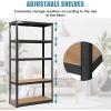 Giantex 2 Pieces Shelving Rack Storage Shelf Steel Garage Utility Rack 5-Shelf Adjustable Shelves Heavy Duty Display Stand for Books, Kitchenware, Tools Bolt-Free Assembly 36″x 16″x 72”, Black(Black)