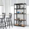 Giantex 2 Pieces Shelving Rack Storage Shelf Steel Garage Utility Rack 5-Shelf Adjustable Shelves Heavy Duty Display Stand for Books, Kitchenware, Tools Bolt-Free Assembly 36″x 16″x 72”, Black(Black)