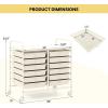 Giantex 20 Drawers Rolling Cart, Mobile Storage Drawer Cart, Classroom Organizer Cart for Office School Supplies Tools Scrapbook Paper Craft Small Printer, Utility Cart on Wheels, Green Gradient(White)