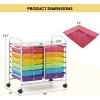 Giantex 20 Drawers Rolling Cart, Mobile Storage Drawer Cart, Classroom Organizer Cart for Office School Supplies Tools Scrapbook Paper Craft Small Printer, Utility Cart on Wheels, Green Gradient(Rainbow)