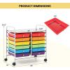 Giantex 20 Drawers Rolling Cart, Mobile Storage Drawer Cart, Classroom Organizer Cart for Office School Supplies Tools Scrapbook Paper Craft Small Printer, Utility Cart on Wheels, Green Gradient(Multicolor)