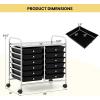 Giantex 20 Drawers Rolling Cart, Mobile Storage Drawer Cart, Classroom Organizer Cart for Office School Supplies Tools Scrapbook Paper Craft Small Printer, Utility Cart on Wheels, Green Gradient(Black)
