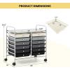 Giantex 20 Drawers Rolling Cart, Mobile Storage Drawer Cart, Classroom Organizer Cart for Office School Supplies Tools Scrapbook Paper Craft Small Printer, Utility Cart on Wheels, Green Gradient(Black Gradient)
