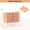 Giantex 20 Drawers Rolling Cart, Mobile Storage Drawer Cart, Classroom Organizer Cart for Office School Supplies Tools Scrapbook Paper Craft Small Printer, Utility Cart on Wheels, Green Gradient(Peach Fuzz)