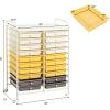 Giantex 20 Drawers Rolling Cart, Mobile Storage Drawer Cart, Classroom Organizer Cart for Office School Supplies Tools Scrapbook Paper Craft Small Printer, Utility Cart on Wheels, Green Gradient(Yellow)