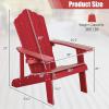 Giantex Outdoor Adirondack Chair – Oversized Patio Chairs w/Hidden Cup Holder, Realistic Wood Grain, 380 LBS Weight Capacity, Weather Resistant Firepit Chairs for Backyard, Garden (1, Red)(Red  Navy)