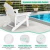 Giantex Outdoor Adirondack Chair – Oversized Patio Chairs w/Hidden Cup Holder, Realistic Wood Grain, 380 LBS Weight Capacity, Weather Resistant Firepit Chairs for Backyard, Garden (1, Red)(White)