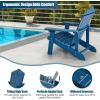 Giantex Outdoor Adirondack Chair – Oversized Patio Chairs w/Hidden Cup Holder, Realistic Wood Grain, 380 LBS Weight Capacity, Weather Resistant Firepit Chairs for Backyard, Garden (1, Red)(Grey black navy white)
