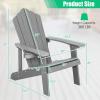 Giantex Outdoor Adirondack Chair – Oversized Patio Chairs w/Hidden Cup Holder, Realistic Wood Grain, 380 LBS Weight Capacity, Weather Resistant Firepit Chairs for Backyard, Garden (1, Red)(Light Grey)