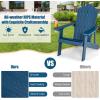 Giantex Outdoor Adirondack Chair – Oversized Patio Chairs w/Hidden Cup Holder, Realistic Wood Grain, 380 LBS Weight Capacity, Weather Resistant Firepit Chairs for Backyard, Garden (1, Red)(Red  Navy)