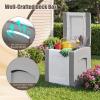Giantex Outdoor Deck Box, 27 Gallon Patio Container with Lockable Lid, Weatherproof Plastic Storage Bin for Packages, Garden Tools, Cushions, Pool Supplies (Small,Grey)(Grey)