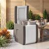 Giantex Outdoor Deck Box, 27 Gallon Patio Container with Lockable Lid, Weatherproof Plastic Storage Bin for Packages, Garden Tools, Cushions, Pool Supplies (Small,Grey)(Beige)