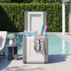 Giantex Outdoor Deck Box, 27 Gallon Patio Container with Lockable Lid, Weatherproof Plastic Storage Bin for Packages, Garden Tools, Cushions, Pool Supplies (Small,Grey)(Grey)