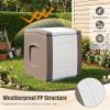Giantex Outdoor Deck Box, 27 Gallon Patio Container with Lockable Lid, Weatherproof Plastic Storage Bin for Packages, Garden Tools, Cushions, Pool Supplies (Small,Grey)(Beige)