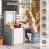 Giantex Outdoor Deck Box, 27 Gallon Patio Container with Lockable Lid, Weatherproof Plastic Storage Bin for Packages, Garden Tools, Cushions, Pool Supplies (Small,Grey)(Grey)