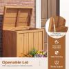 Giantex Outdoor Planter with Storage Box, Wooden Planter Box with Lid & Gas Rod, Multifunctional Garden Planter and Storage Container for Pool Accessories, Garden Tools, Porch & Balcony Organization