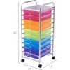 Giantex Plastic Boxes 10 Drawer Rolling Organizer Cart Utility Storage Tools Scrapbook Paper Multi-Use (Rainbow)