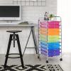 Giantex Plastic Boxes 10 Drawer Rolling Organizer Cart Utility Storage Tools Scrapbook Paper Multi-Use (Rainbow)