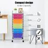 Giantex Plastic Boxes 10 Drawer Rolling Organizer Cart Utility Storage Tools Scrapbook Paper Multi-Use (Rainbow)