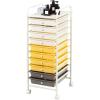Giantex 15 Drawer Rolling Cart with Drawers, Storage Organizer Cart for Classroom Office School Teacher, Mobile Drawer Cart for Tools, Crafts, Small Printer, Paper, Pastel Ice Cream(Beige+Yellow+Grey)