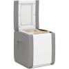 Giantex Outdoor Deck Box, 27 Gallon Patio Container with Lockable Lid, Weatherproof Plastic Storage Bin for Packages, Garden Tools, Cushions, Pool Supplies (Small,Grey)(Grey)