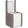 Giantex Outdoor Deck Box, 27 Gallon Patio Container with Lockable Lid, Weatherproof Plastic Storage Bin for Packages, Garden Tools, Cushions, Pool Supplies (Small,Grey)(Beige)