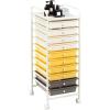 Giantex Plastic Boxes 10 Drawer Rolling Organizer Cart Utility Storage Tools Scrapbook Paper Multi-Use (Yellow)
