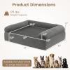 Giantex Cooling Gel Orthopedic Dog Bed for Large Dogs, 40 in Reversible Memory Foam Dog Sofa Bed with 3-Sided Bolsters, Washable Cover, Non-Slip Bottom Pet Couch for Dogs up to 95 lbs (Light Gray)(Dark Gray)