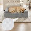 Giantex Cooling Gel Orthopedic Dog Bed for Large Dogs, 40 in Reversible Memory Foam Dog Sofa Bed with 3-Sided Bolsters, Washable Cover, Non-Slip Bottom Pet Couch for Dogs up to 95 lbs (Light Gray)(Light Gray)