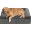 Giantex Cooling Gel Orthopedic Dog Bed for Large Dogs, 40 in Reversible Memory Foam Dog Sofa Bed with 3-Sided Bolsters, Washable Cover, Non-Slip Bottom Pet Couch for Dogs up to 95 lbs (Light Gray)(Dark Gray)