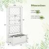 Giantex Set of 2 Raised Garden Bed with Trellis 59”, Self-Watering Planter Box with Water Level Indicator & Removable Space Dividers, High Trellis for Climbing Vine Plant Hanging, Indoor Outdoor Use(Greyish White)
