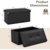 Giantex Storage Ottoman Bench, 30 Inches Folding Leather Ottoman Foot Rest, Coffee Table, Foot Stool, Padded Seat, Ottoman with Storage for Living Room, Bedroom, End of Bed (30″L x 15″W x 15″H, Black)(Black)